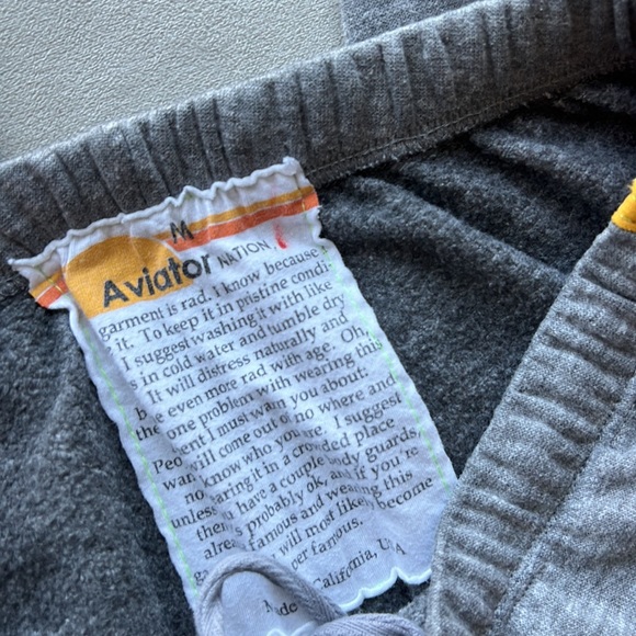 Aviator Nation 5 Stripe Sweatpants in Heather Grey Size Medium - Picture 6 of 8
